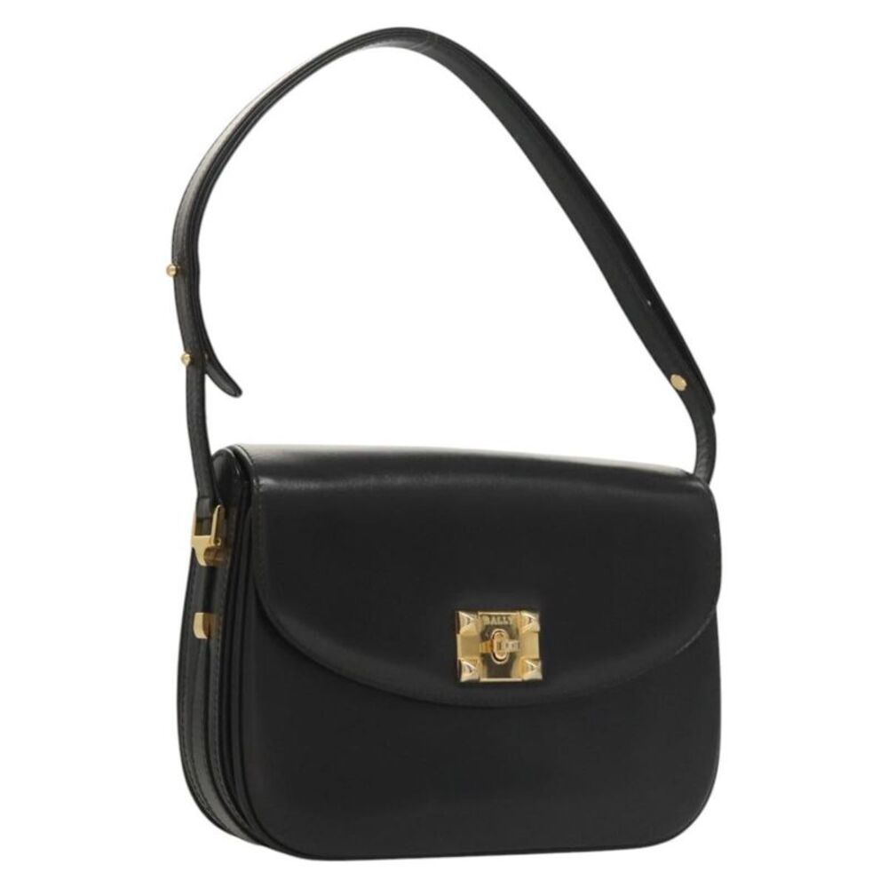 Bally Vintage Leather Black Leather Shoulder Bag Bag